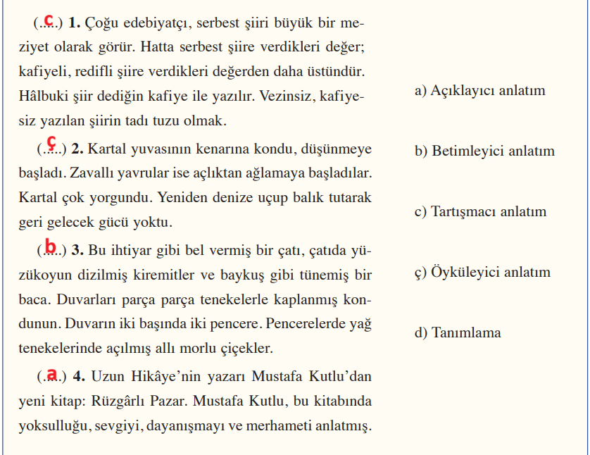 8. Sınıf Türkçe Ders Kitabı Cevapları Sayfa 260 Hecce Yayıncılık (7. Ünite Ölçme ve Değerlendirme)