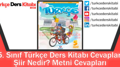 Şiir Nedir Metni Cevapları (5.Sınıf Türkçe KOZA)